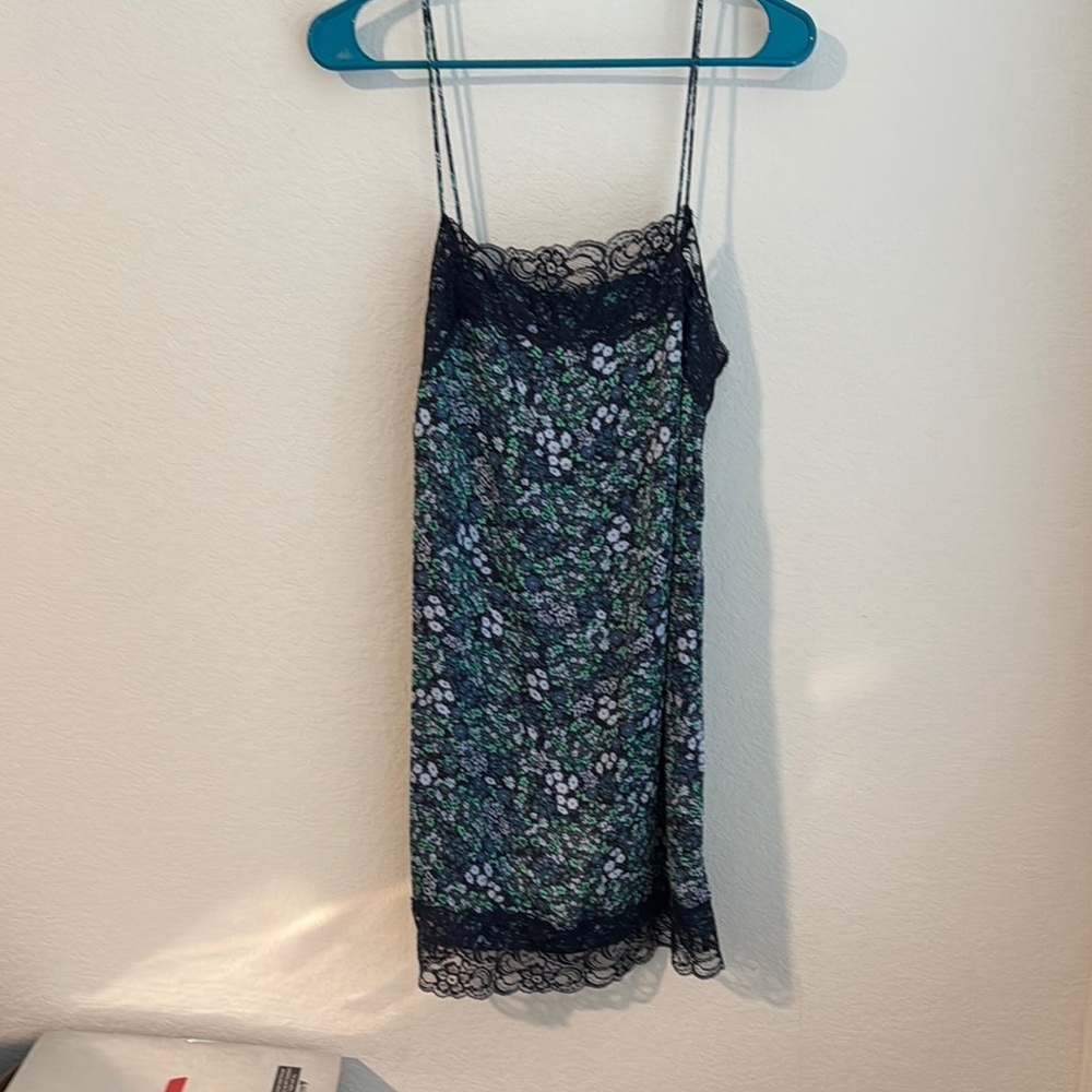 Floral Lace Trim Slip Dress